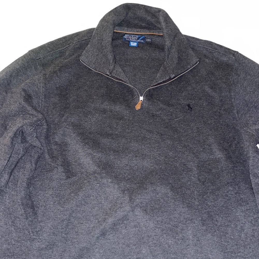Ralph Lauren Quarter Zip Sweater Grey Mens XXL